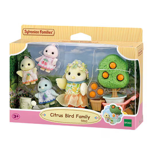 Citrus Bird Family Pink Blue Yellow Sylvanian Families Calico Critters