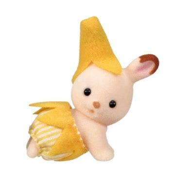 Cutie Collectibles Fruity Babies Series 1 Chocolate Rabbit Banana Crawling Sylvanian Families Calico Critters