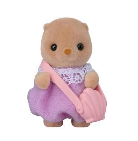 Baby Otter Purple Seashore Blind Bag Series with Shell Purse Sylvanian Families Calico Critters