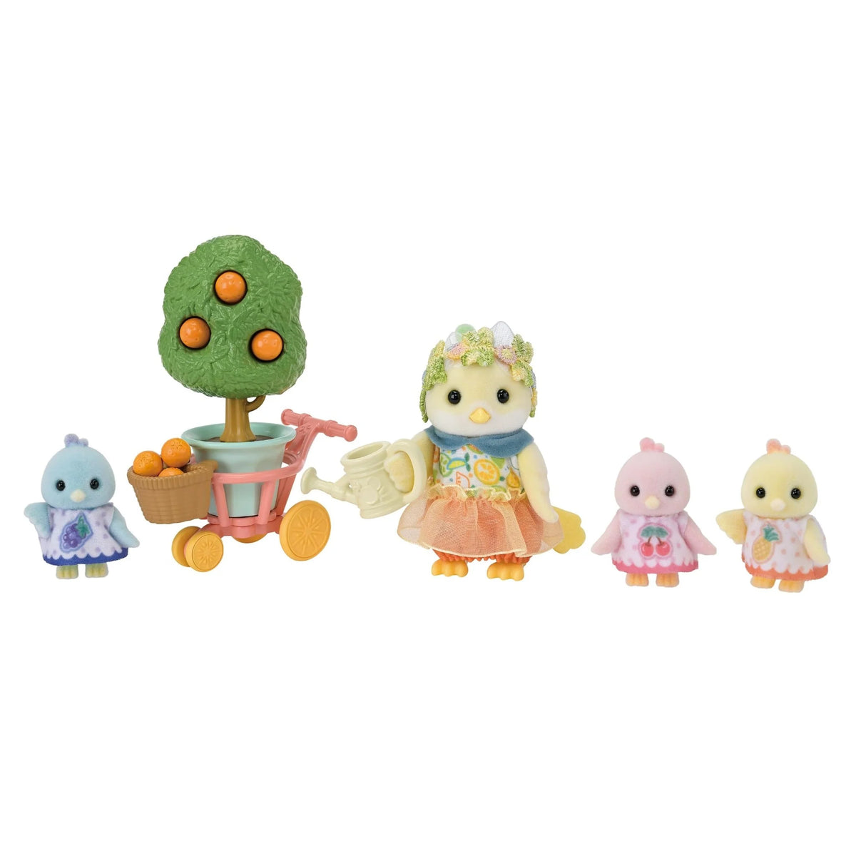 Citrus Bird Family Pink Blue Yellow Sylvanian Families Calico Critters